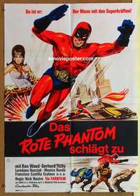 a690 SUPERARGO VS DIABOLICUS German movie poster '67 masked hero!