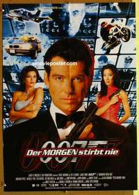 a698 TOMORROW NEVER DIES German movie poster '97 Brosnan as Bond