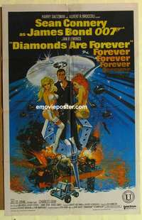 a270 DIAMONDS ARE FOREVER Indian movie poster '71 Connery as Bond!