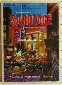 a289 SABOTAGE Indian movie poster R70s Hitchcock