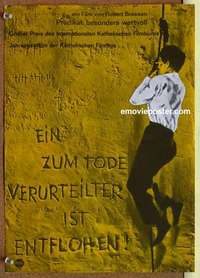 a618 MAN ESCAPED German movie poster R60s Robert Bresson, French!