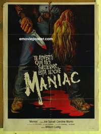 a320 MANIAC Mexican movie poster '80 wild gory horror artwork!