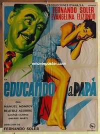a305 EDUCATING PAPA Mexican movie poster '55 Fernando Soler