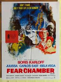 a312 FEAR CHAMBER Mexican movie poster '68 Boris Karloff