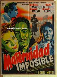 a321 MATERNIDAD IMPOSIBLE Mexican movie poster '55 Marques