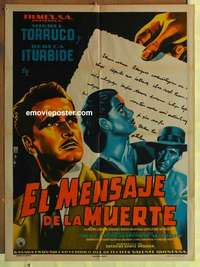 a306 EL MENSAJE DE LA MUERTE Mexican movie poster '53 Francisco Diaz Moffitt art