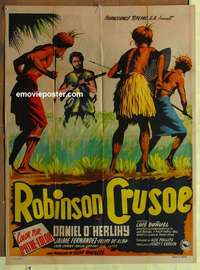 a323 ROBINSON CRUSOE Mexican movie poster '54 Luis Bunuel