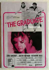 a369 GRADUATE Pakistani movie poster R72 Dustin Hoffman, Anne Bancroft