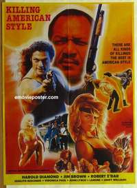 a374 KILLING AMERICAN STYLE Pakistani movie poster '90 Jim Brown