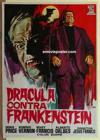 a213 DRACULA PRISONER OF FRANKENSTEIN Spanish movie poster '72 Franco