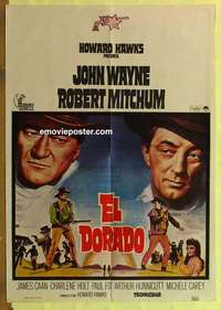 a214 EL DORADO Spanish movie poster R76 John Wayne, Robert Mitchum