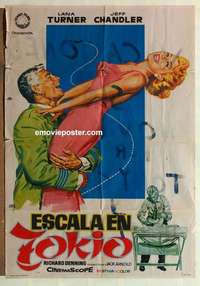 a219 LADY TAKES A FLYER Spanish movie poster '58 Lana Turner, Chandler