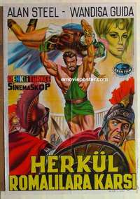 a244 HERCULES AGAINST ROME Turkish movie poster '64 Wandisa Guida