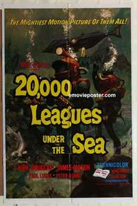 b010 20,000 LEAGUES UNDER THE SEA one-sheet movie poster R71 Jules Verne