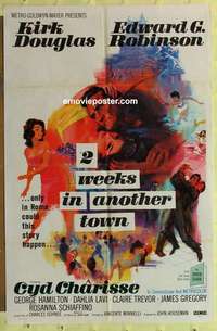 b009 2 WEEKS IN ANOTHER TOWN one-sheet movie poster '62 Douglas, Charisse