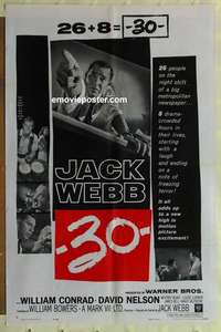 b016 -30- one-sheet movie poster '59 Jack Webb, newspaper reporter!