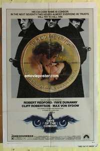 b012 3 DAYS OF THE CONDOR one-sheet movie poster '75 Redford, Dunaway