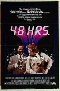 b020 48 HOURS one-sheet movie poster '82 Nick Nolte, Eddie Murphy classic!