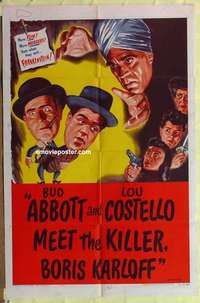 b032 ABBOTT & COSTELLO MEET KILLER BORIS KARLOFF one-sheet movie poster R56