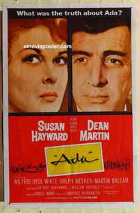 b039 ADA one-sheet movie poster '61 Susan Hawyard, Dean Martin