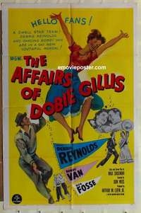 b050 AFFAIRS OF DOBIE GILLIS one-sheet movie poster '53 Reynolds, Van