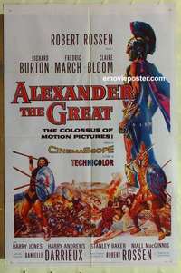b058 ALEXANDER THE GREAT one-sheet movie poster '56 Richard Burton, March