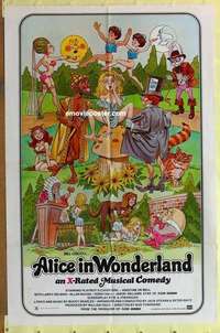 b065 ALICE IN WONDERLAND one-sheet movie poster '76 Playboy's cover girl!