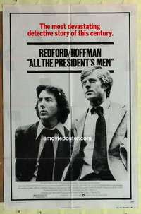 b076 ALL THE PRESIDENT'S MEN one-sheet movie poster '76 Hoffman, Redford