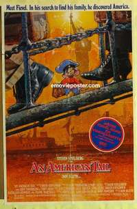 b084 AMERICAN TAIL video one-sheet movie poster '86 Spielberg, Don Bluth