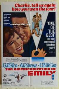 b086 AMERICANIZATION OF EMILY one-sheet movie poster '64 Garner, Andrews