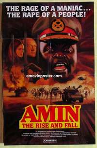 b087 AMIN: THE RISE & FALL one-sheet movie poster '81 dictator Idi Amin!