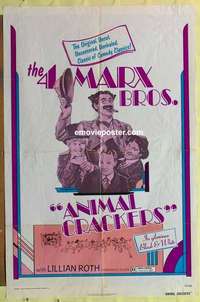 b095 ANIMAL CRACKERS one-sheet movie poster R74 Marx Brothers