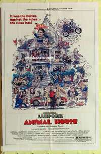 b096 ANIMAL HOUSE one-sheet movie poster '78 John Belushi, Landis classic!