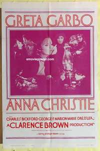 b098 ANNA CHRISTIE one-sheet movie poster R62 Greta Garbo, Bickford