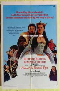 b099 ANNE OF THE THOUSAND DAYS style D one-sheet movie poster '70 Bujold