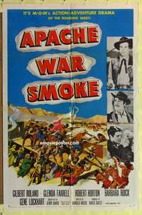 b105 APACHE WAR SMOKE one-sheet movie poster '52 Gilbert Roland, Farrell