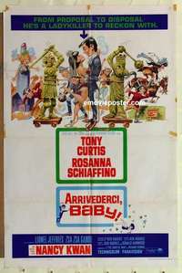 b113 ARRIVEDERCI BABY one-sheet movie poster '66 Curtis, Jack Davis art!
