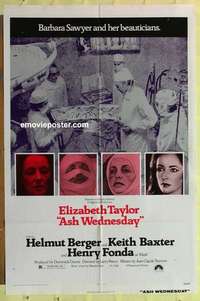 b117 ASH WEDNESDAY one-sheet movie poster '73 Liz Taylor, plastic surgery!