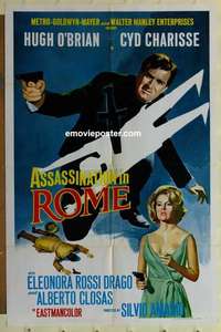 b119 ASSASSINATION IN ROME one-sheet movie poster '65 O'Brian, Charisse