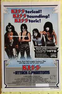 b124 ATTACK OF THE PHANTOMS one-sheet movie poster '78 great KISS image!
