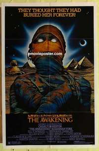 b129 AWAKENING one-sheet movie poster '80 Charlton Heston, Egypt!