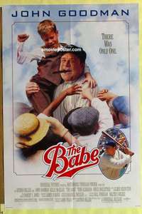 b130 BABE DS one-sheet movie poster '92 John Goodman, baseball!