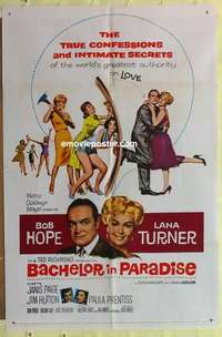b134 BACHELOR IN PARADISE one-sheet movie poster '61 Bob Hope, Lana Turner