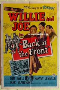 b135 BACK AT THE FRONT one-sheet movie poster '52 Bill Mauldin, Tom Ewell
