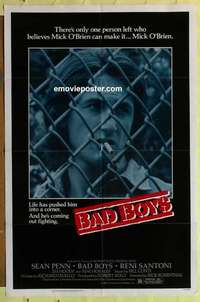 b140 BAD BOYS one-sheet movie poster '83 Sean Penn, Reni Santoni