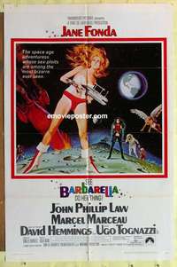 b151 BARBARELLA one-sheet movie poster '68 Jane Fonda, Roger Vadim