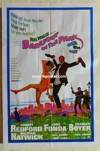 b155 BAREFOOT IN THE PARK one-sheet movie poster '67 Redford, Jane Fonda