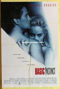 b157 BASIC INSTINCT one-sheet movie poster '92 Michael Douglas, Stone