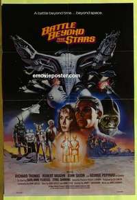 b164 BATTLE BEYOND THE STARS one-sheet movie poster '80 Meyer sci-fi art!