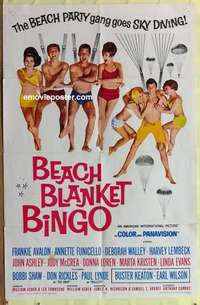 b174 BEACH BLANKET BINGO one-sheet movie poster '65 Frankie & Annette!
